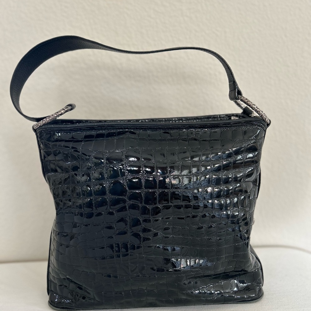 Brighton Cher Purse black crocodile leather